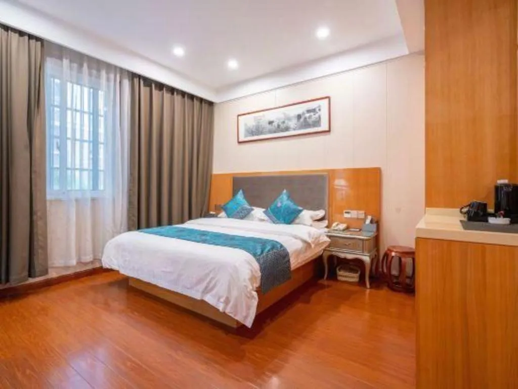 Bed in GreenTree Inn Wuxi Xinwu District Meicun Town Taibo Avenue