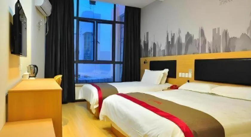 Bed in Thank Hotel Jiangxi Jiujiang Lianxi District Railway Station Square