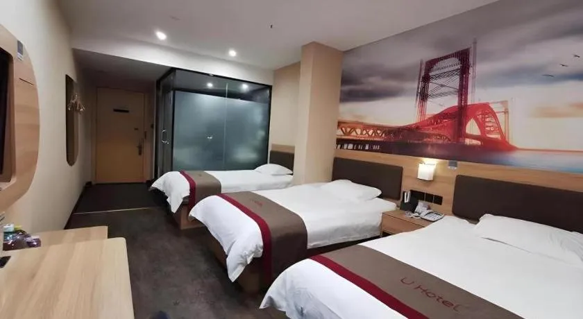 Bed in Thank Inn Hotel Anhui Fuyang Funan County Yunhe Dong Road