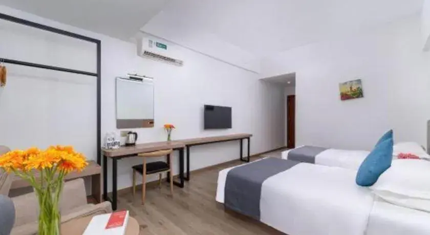 Bed in GreenTree Inn Zhongshan Nanlang Metro Station Branch Bed in GreenTree Inn Zhongshan Nanlang Metro Station Branch