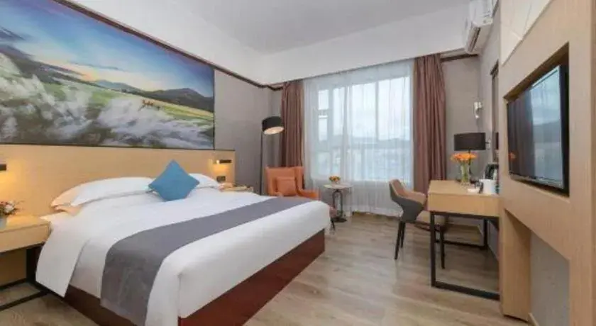 Bed in GreenTree Inn Zhongshan Nanlang Metro Station Branch Bed in GreenTree Inn Zhongshan Nanlang Metro Station Branch