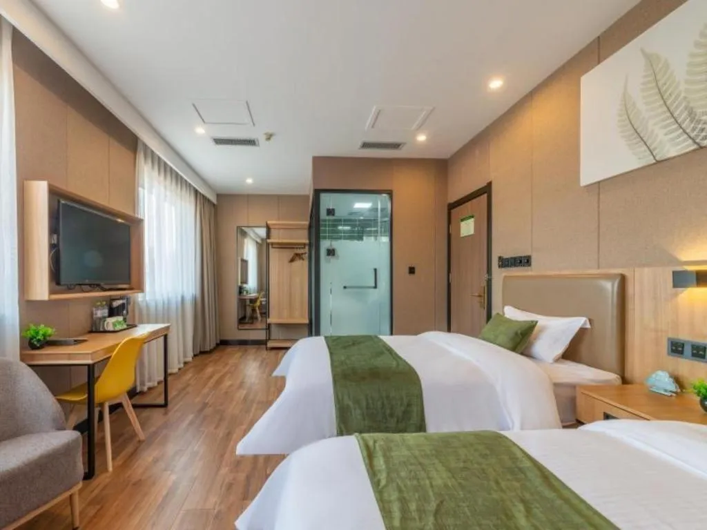 Bed in GreenTree Inn Jining Jianshe Road Hotel