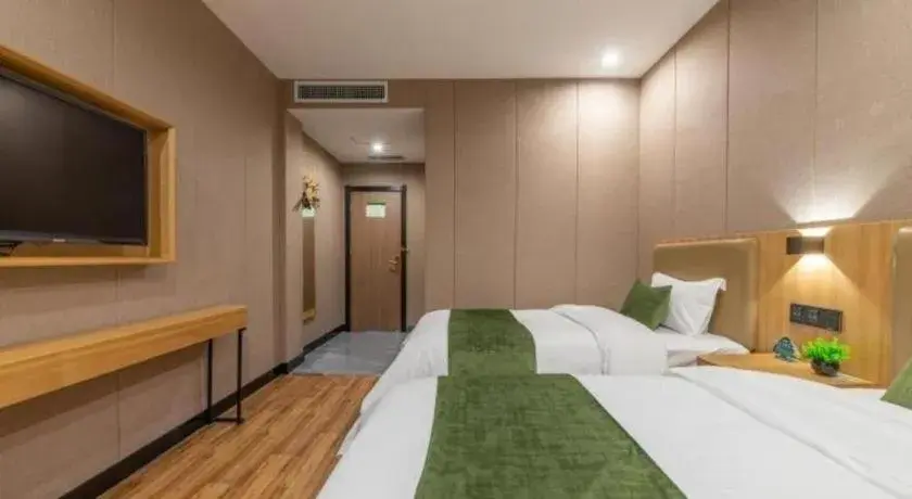 Bed in GreenTree Inn Jining Jianshe Road Hotel Bed in GreenTree Inn Jining Jianshe Road Hotel