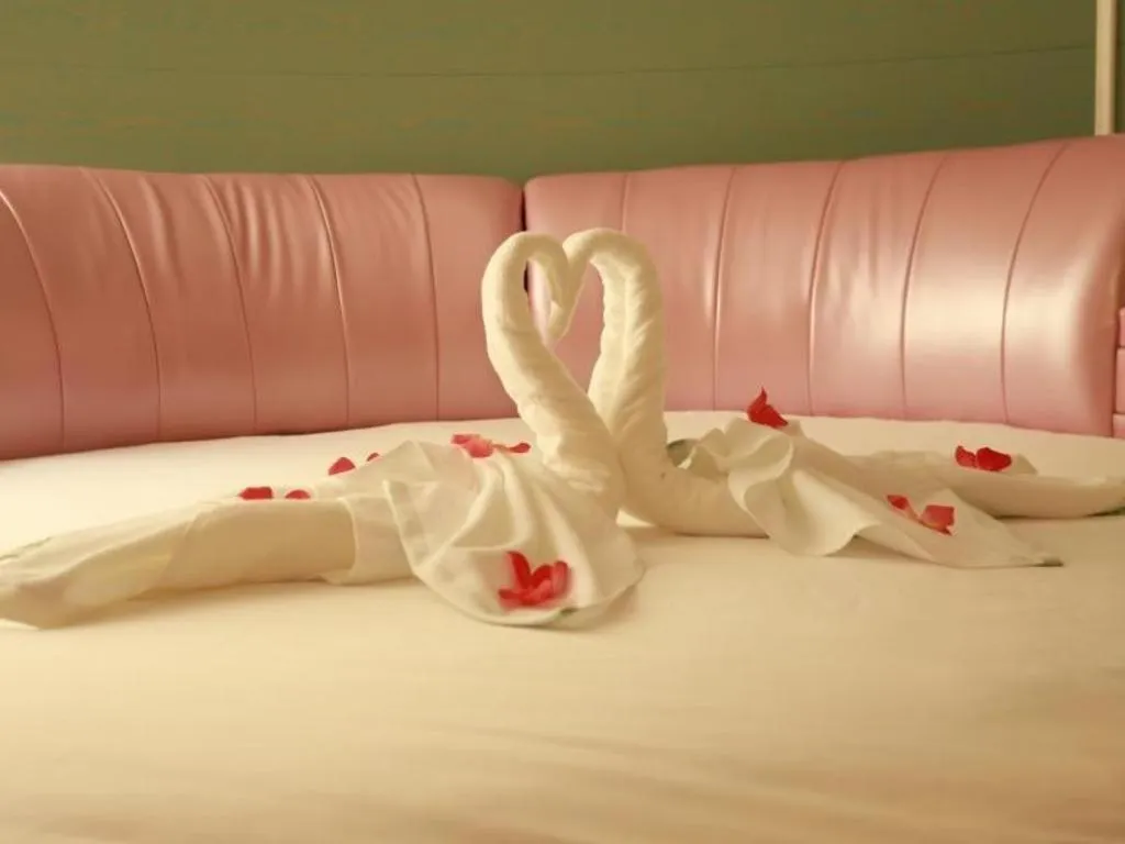 Bed in GreenTree Inn Yantai Xingfu Road Marina Plaza Express Hotel