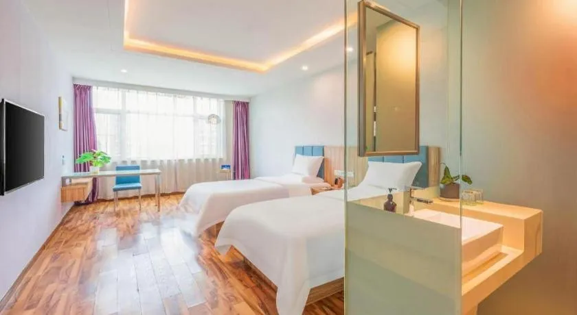 Bed in Shanshui Trend Hotel Beijing International Airport Branch