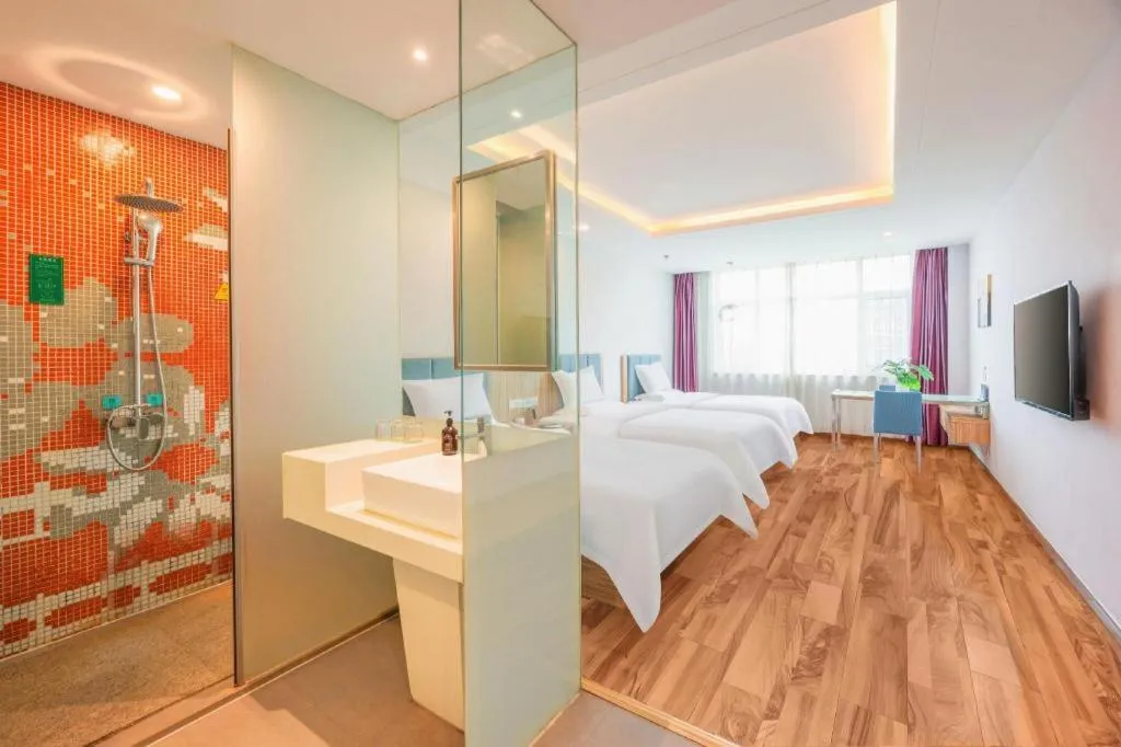 Bed in Shanshui Trend Hotel Beijing International Airport Branch