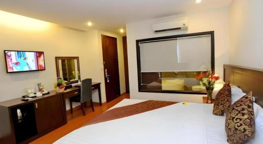 Bed in Hanoi Golden Hotel