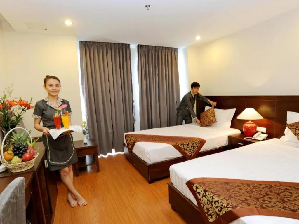 Bed in Hanoi Golden Hotel