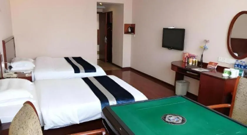 Bed in GreenTree Inn Nantong Haian Kaifa District Express Hotel