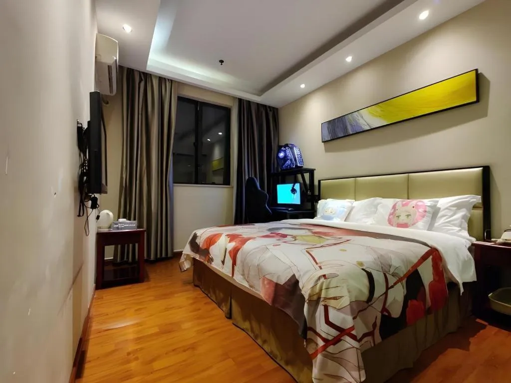 Bed in GreenTree Inn Guangzhou Panyu Bus Station Business Hotel