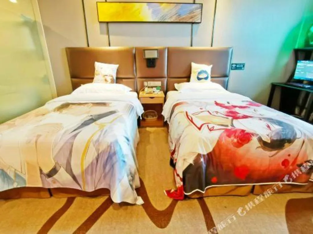Bed in GreenTree Inn Guangzhou Panyu Bus Station Business Hotel