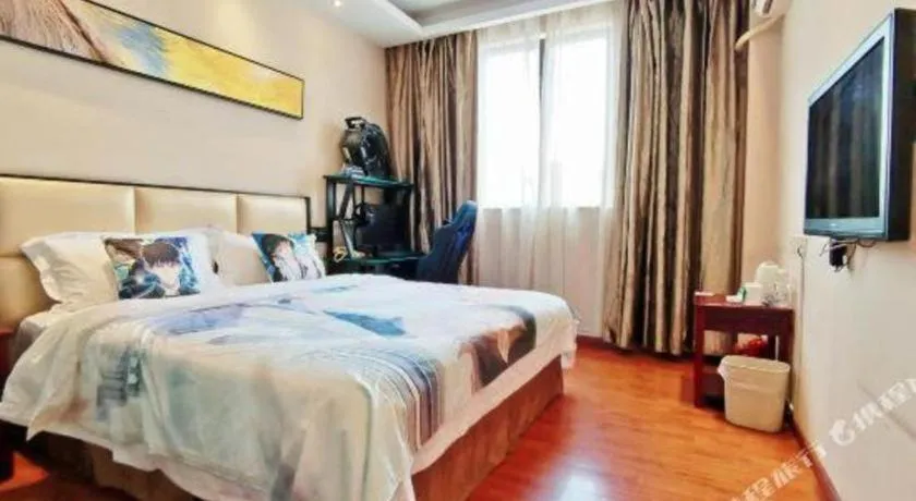 Bed in GreenTree Inn Guangzhou Panyu Bus Station Business Hotel