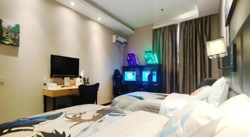 Bed in GreenTree Inn Guangzhou Panyu Bus Station Business Hotel