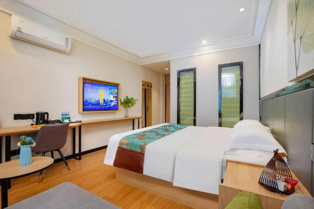 Bed in GreenTree Inn Puyang Pushang Huanghe Road