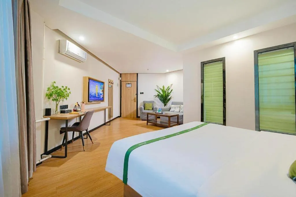 Bed in GreenTree Inn Puyang Pushang Huanghe Road