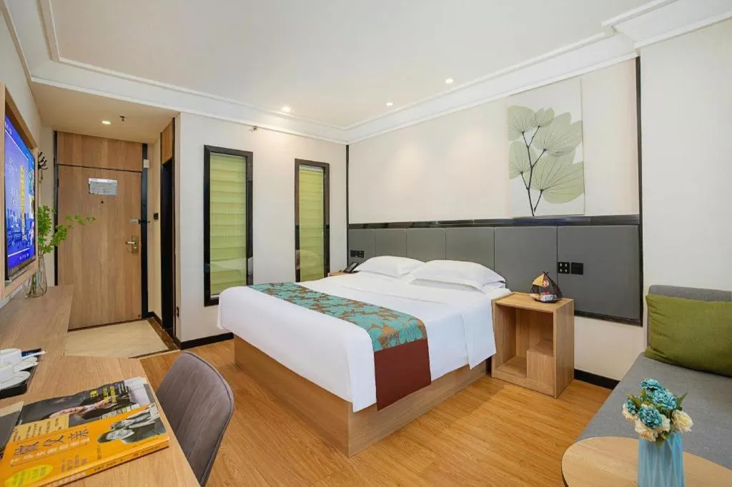 Bed in GreenTree Inn Puyang Pushang Huanghe Road