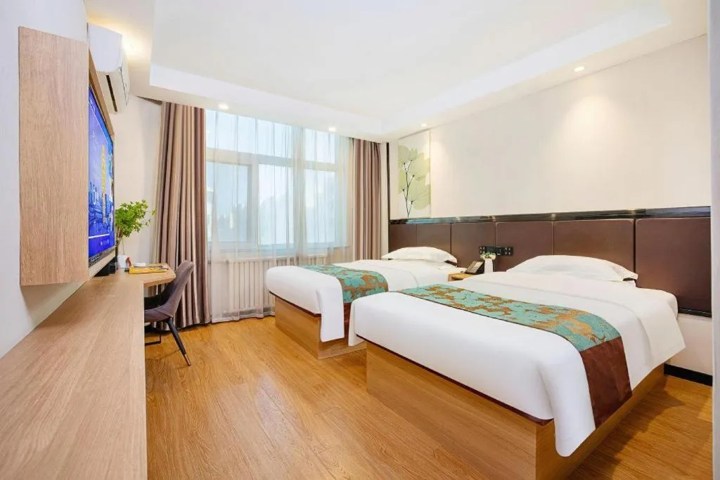 Bed in GreenTree Inn Puyang Pushang Huanghe Road