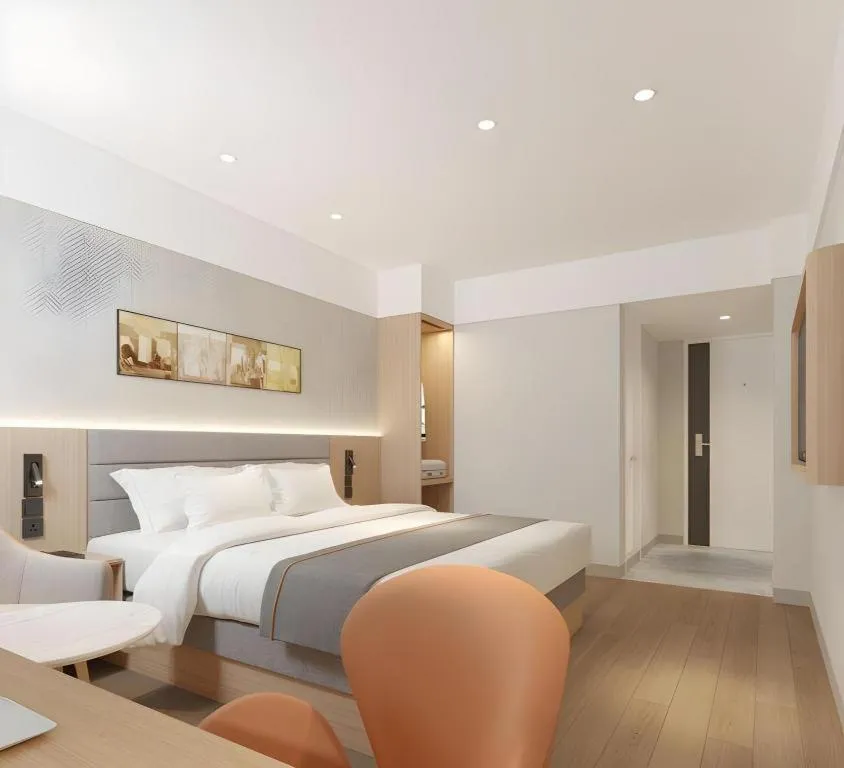 Bed in Jinjiang Inn Zhengzhou Railway Station Erqi Square Metro Station