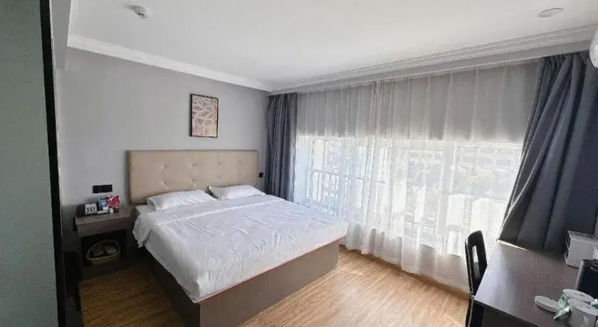 Bed in GreenTree Inn Huaian Lianshui Jindi International Garden Business Hotel Bed in GreenTree Inn Huaian Lianshui Jindi International Garden Business Hotel