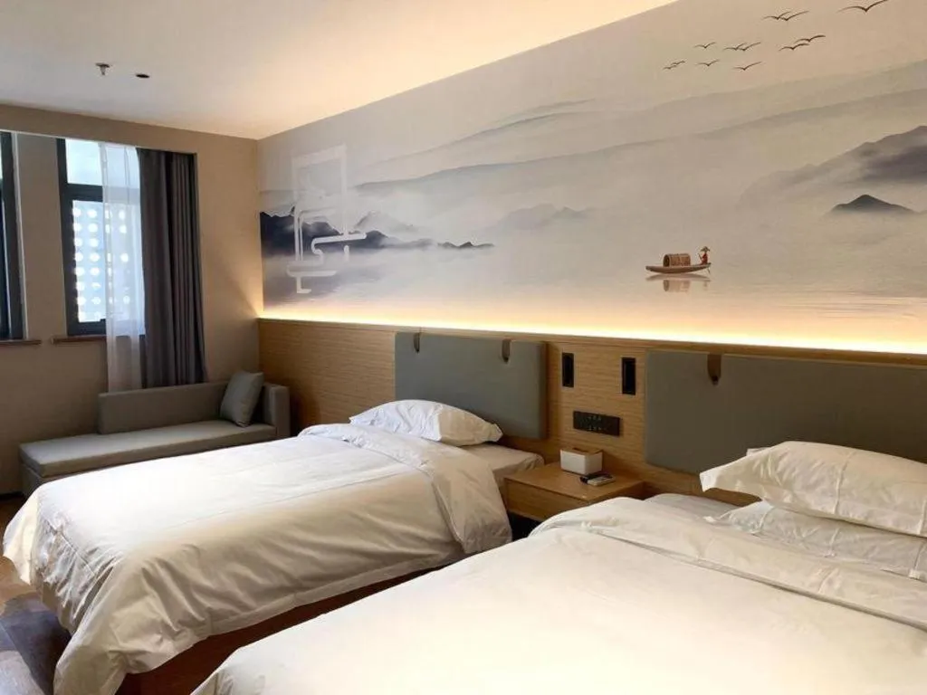 Bed in GreenTree Inn Wuxi Changjiang North Road Jincheng Road Express Hotel