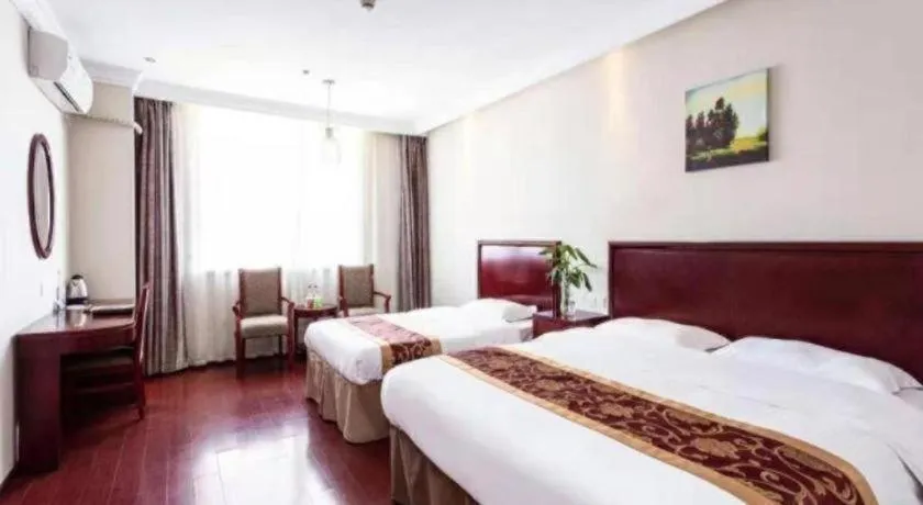 Bed in GreenTree Inn Shanghai Changxing Island Yuansha Fishing Port Hotel