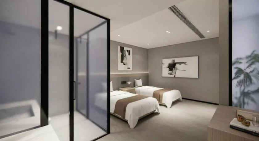 Bed in GreenTree Inn Shanghai Changxing Island Yuansha Fishing Port Hotel