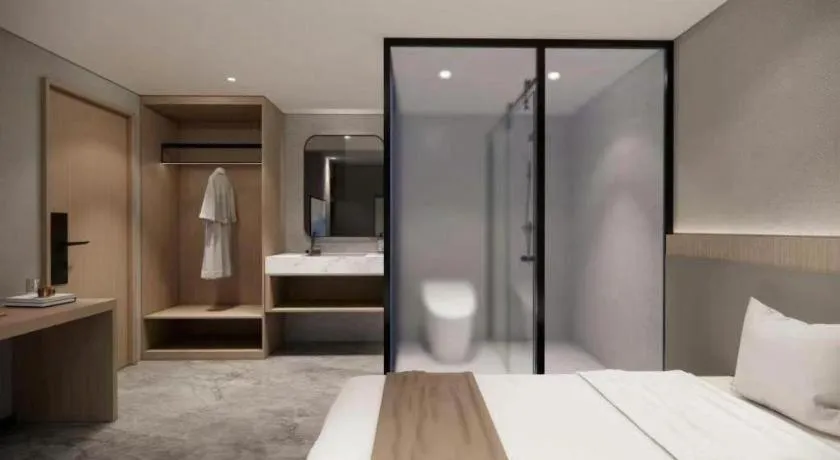 Bed in GreenTree Inn Shanghai Changxing Island Yuansha Fishing Port Hotel