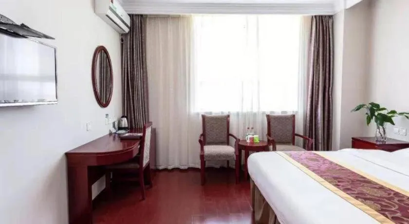 Bed in GreenTree Inn Shanghai Changxing Island Yuansha Fishing Port Hotel