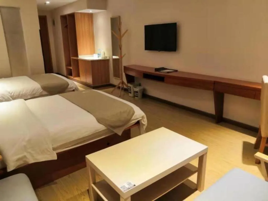 Bed in GreenTree Inn Shanghai Caohejing Development Zone Songjiang Park Jiuxin Road Business Hotel