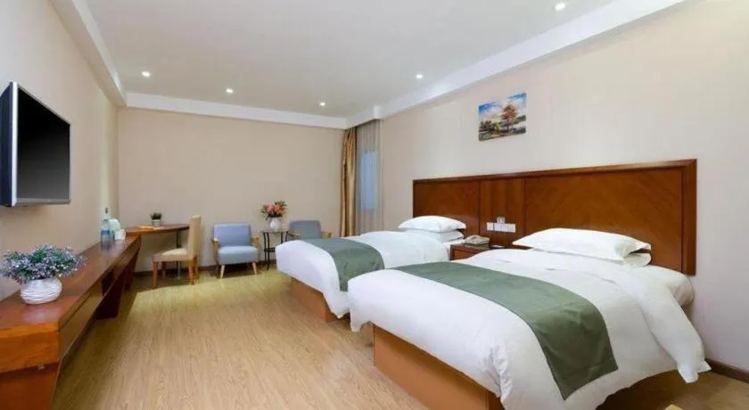 Bed in GreenTree Inn Shanghai Caohejing Development Zone Songjiang Park Jiuxin Road Business Hotel