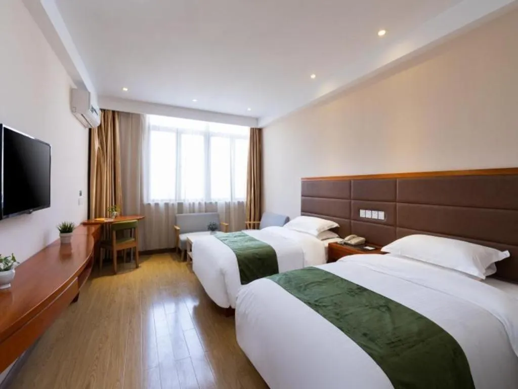 Bed in GreenTree Inn Shanghai Caohejing Development Zone Songjiang Park Jiuxin Road Business Hotel