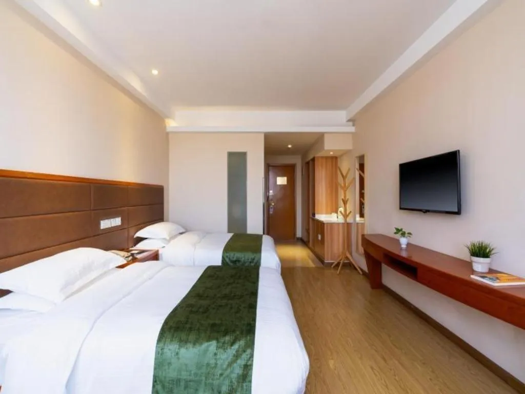 Bed in GreenTree Inn Shanghai Caohejing Development Zone Songjiang Park Jiuxin Road Business Hotel