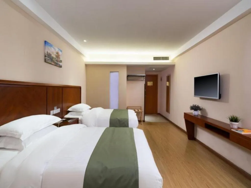 Bed in GreenTree Inn Shanghai Caohejing Development Zone Songjiang Park Jiuxin Road Business Hotel