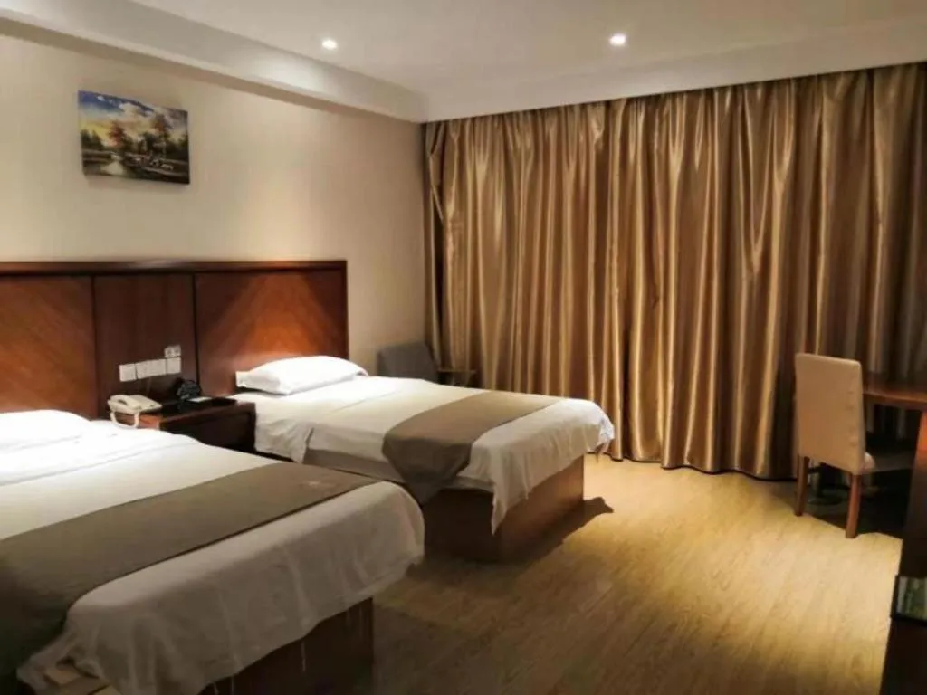 Bed in GreenTree Inn Shanghai Caohejing Development Zone Songjiang Park Jiuxin Road Business Hotel
