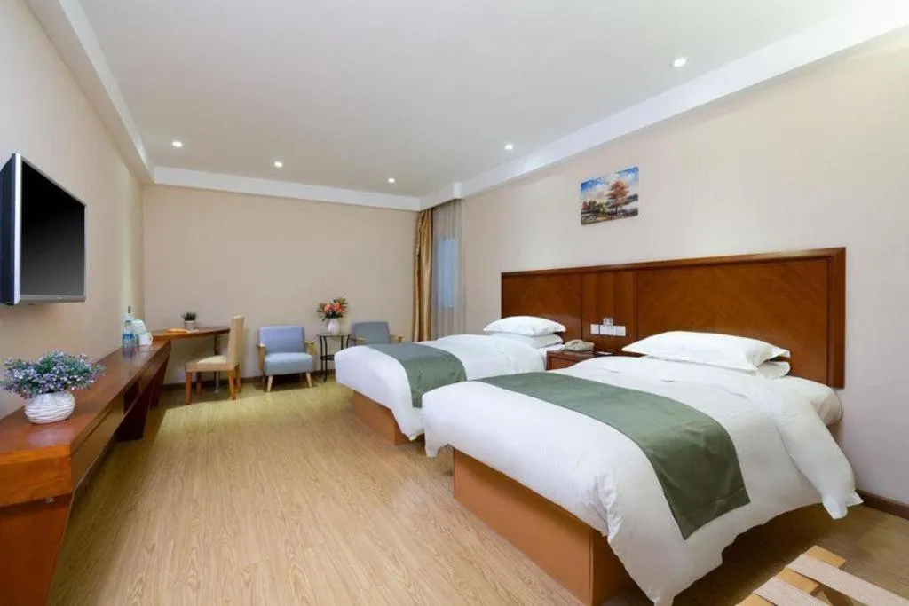 Bed in GreenTree Inn Shanghai Caohejing Development Zone Songjiang Park Jiuxin Road Business Hotel
