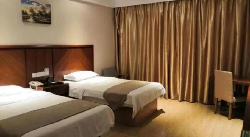 Bed in GreenTree Inn Shanghai Caohejing Development Zone Songjiang Park Jiuxin Road Business Hotel