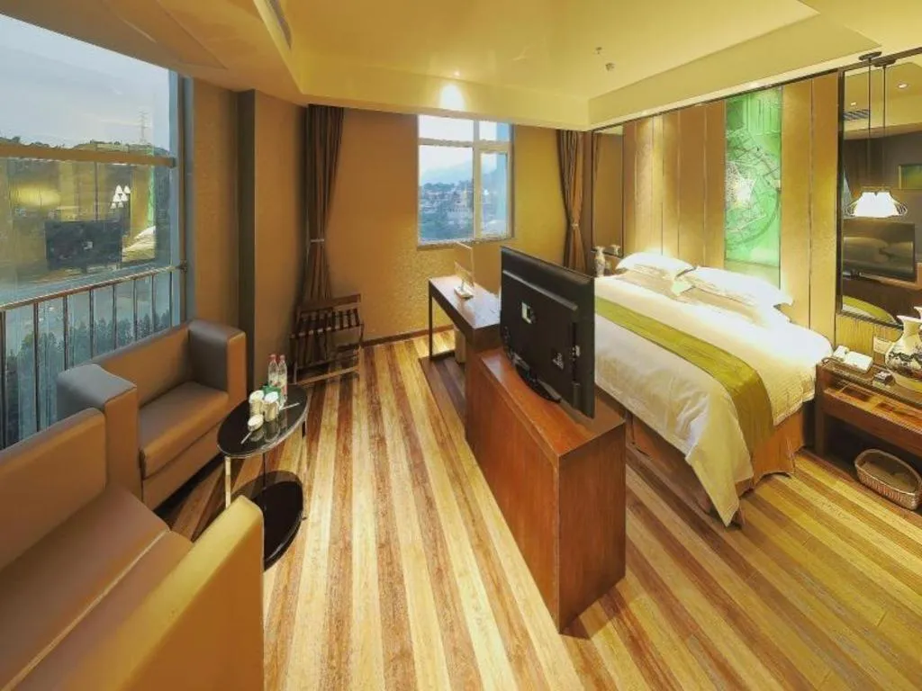 Bed in GreenTree Inn Fujian Fuzhou Software Park River View Business Hotel