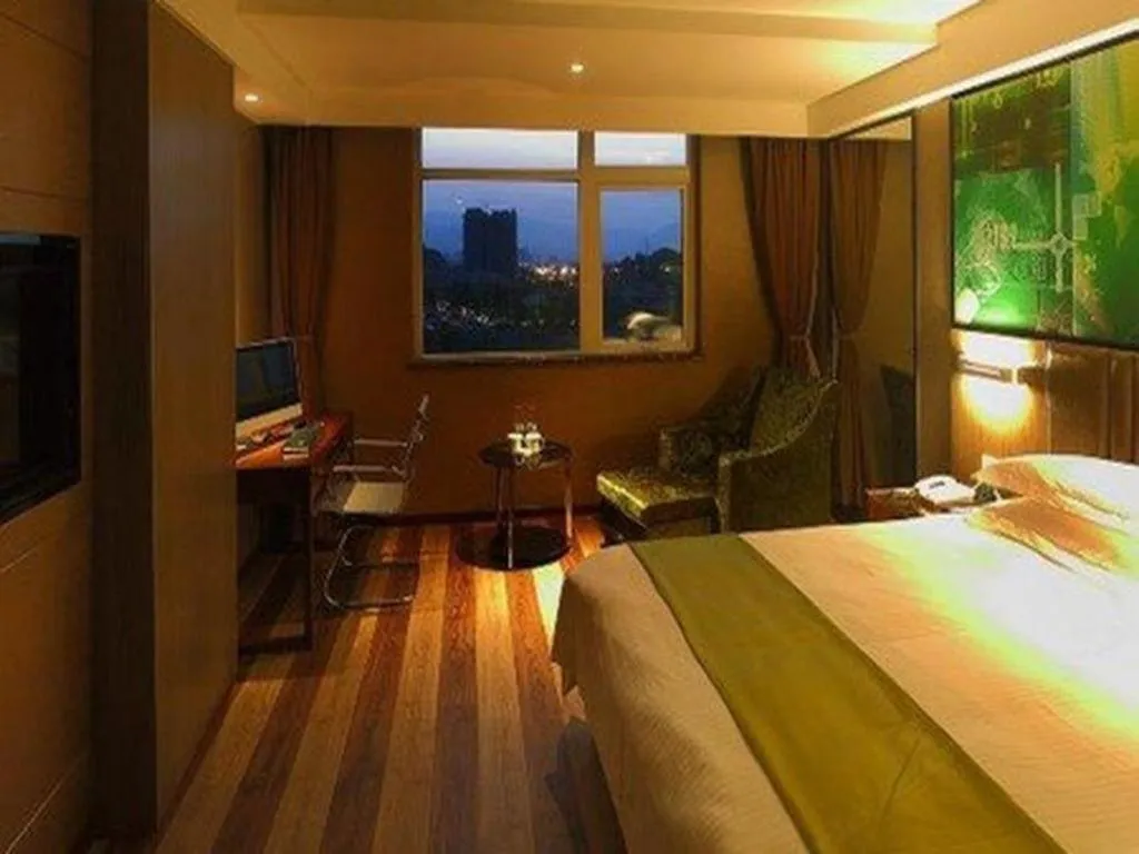 Bed in GreenTree Inn Fujian Fuzhou Software Park River View Business Hotel