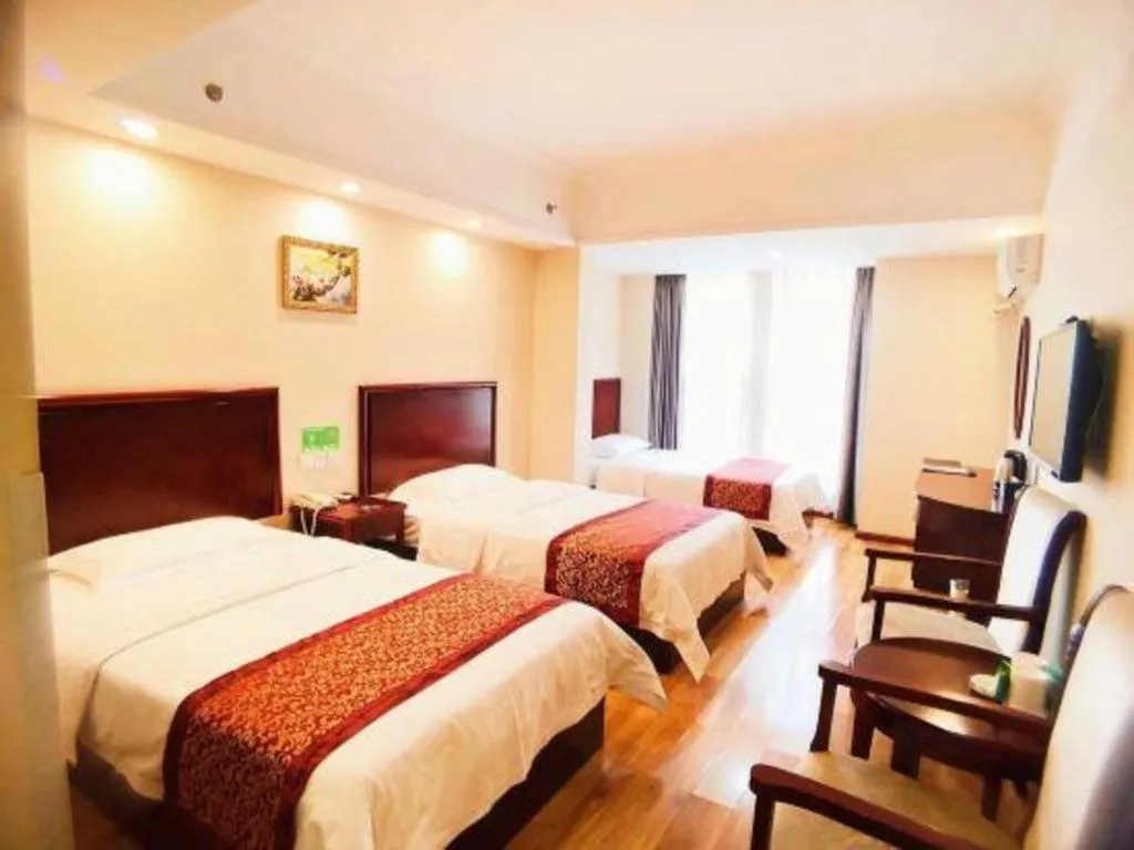 Bed in GreenTree Inn Chengdu North Railway Station Beichengtianjie Business Hotel