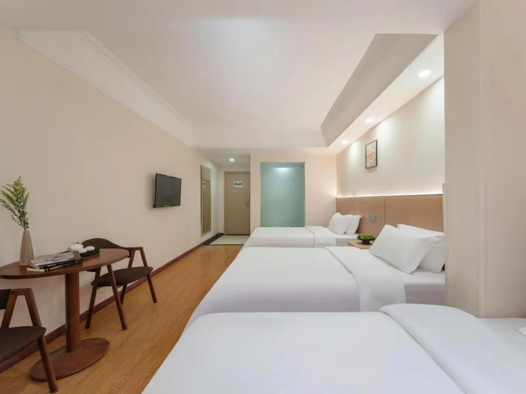 Bed in GreenTree Inn Chengdu North Railway Station Beichengtianjie Business Hotel