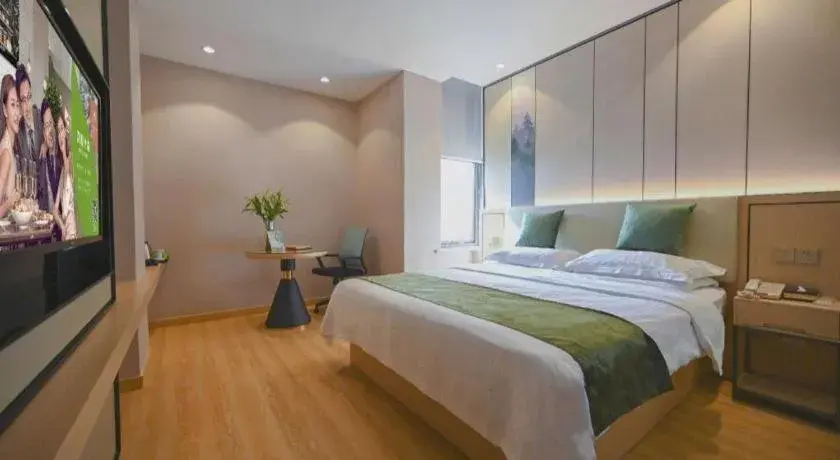 Bed in GreenTree Inn Jiangsu Zhangjiagang Jingang Town Darunfa Express Hotel Bed in GreenTree Inn Jiangsu Zhangjiagang Jingang Town Darunfa Express Hotel
