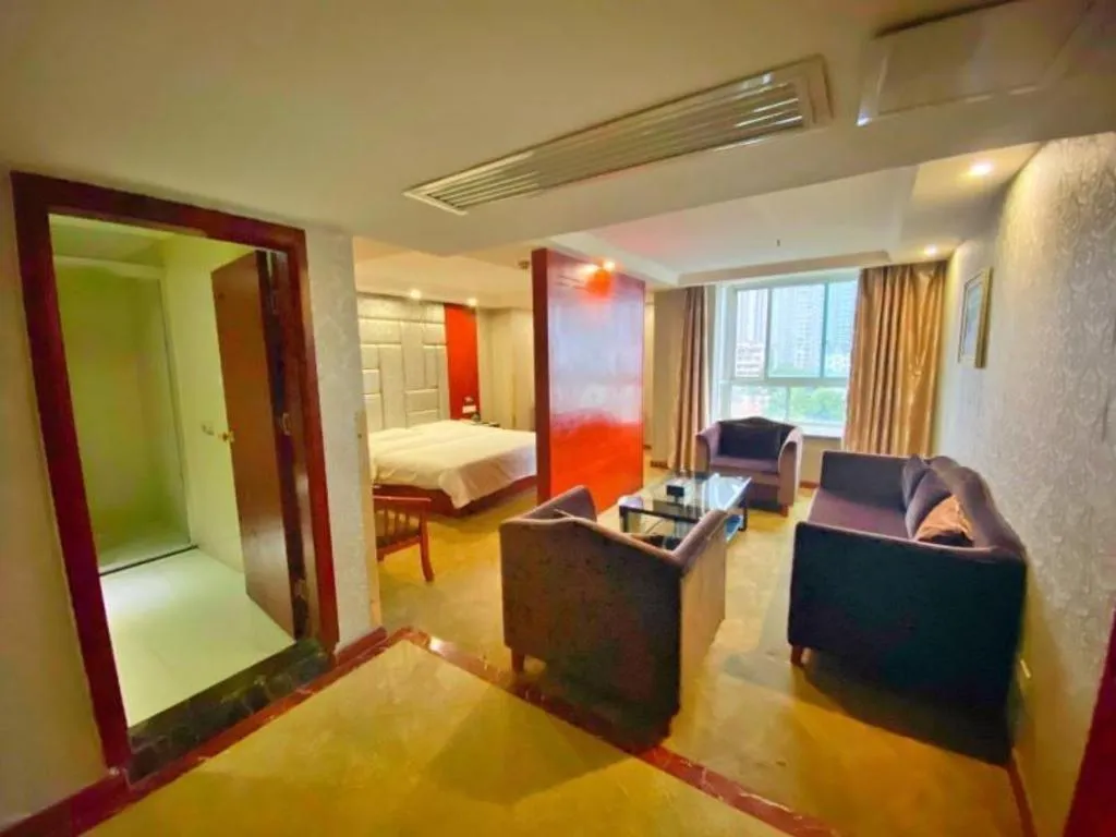 Bed in GreenTree Inn Ganzhou Sankang Temple DaRunFa Express Hotel