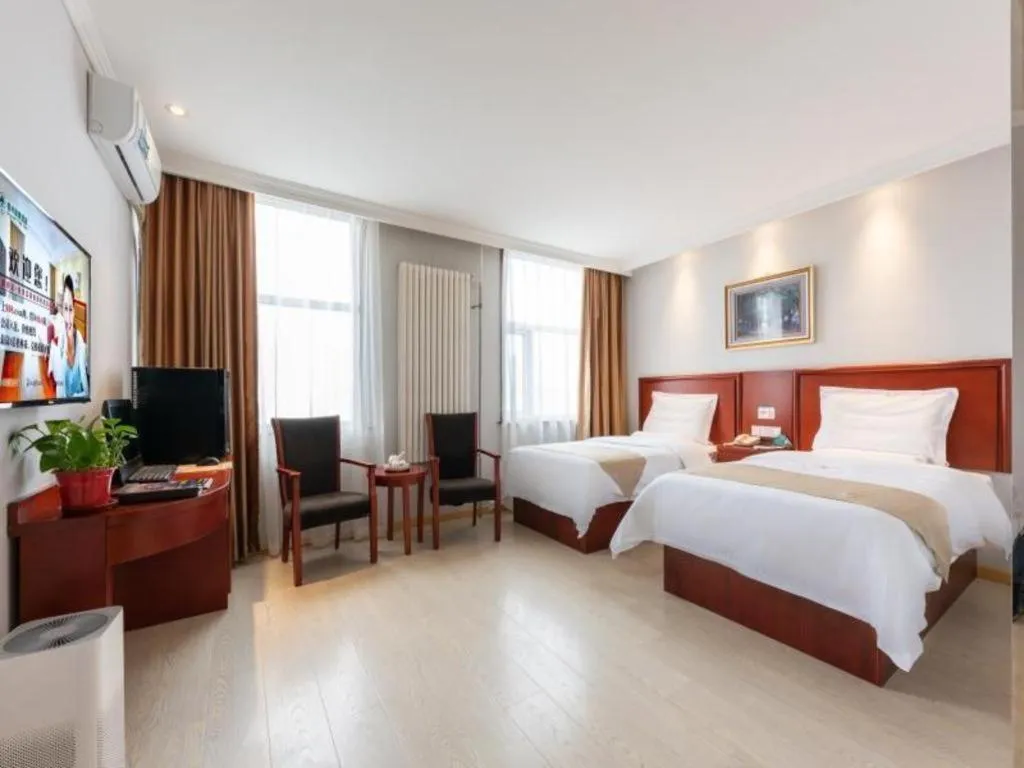 Bed in GreenTree Inn Beijing Tonzhou Maju Bridge No.2 Express Hotel