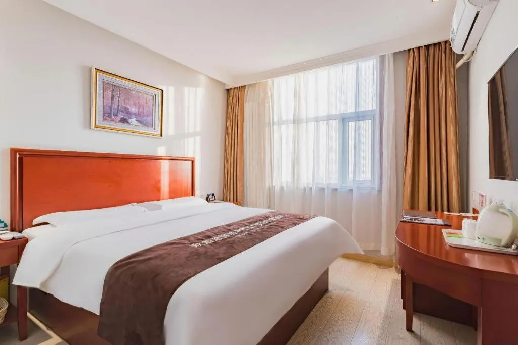 Bed in GreenTree Inn Beijing Tonzhou Maju Bridge No.2 Express Hotel