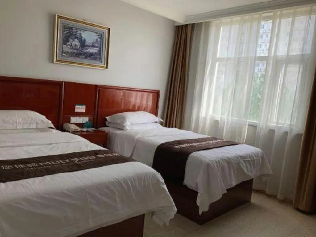 Bed in GreenTree Inn Beijing Tonzhou Maju Bridge No.2 Express Hotel