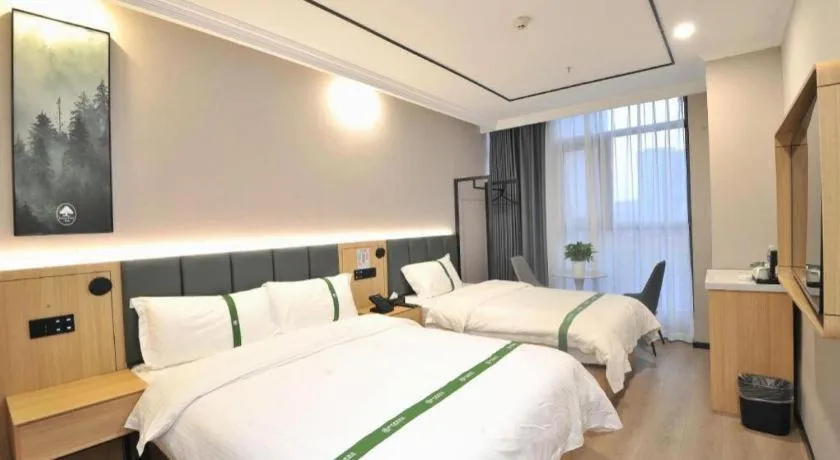 Bed in GreenTree Inn Suzhou Shihu Suli Road Express Hotel