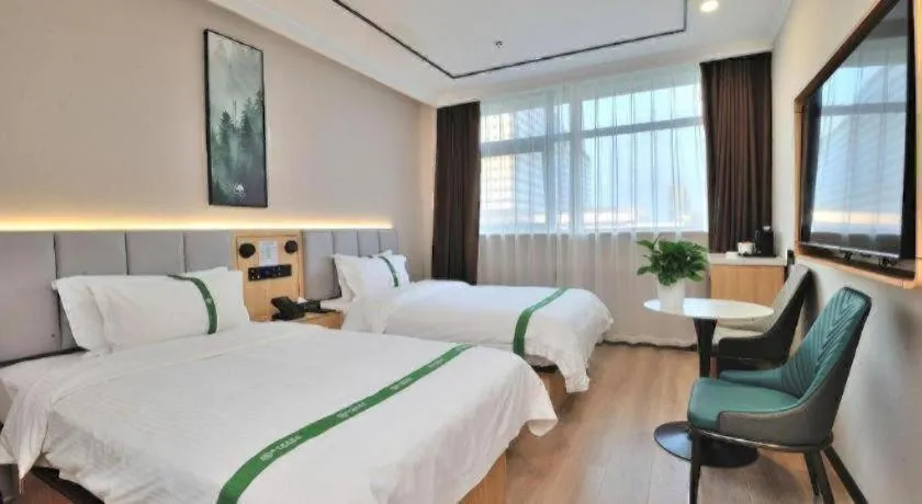 Bed in GreenTree Inn Suzhou Shihu Suli Road Express Hotel