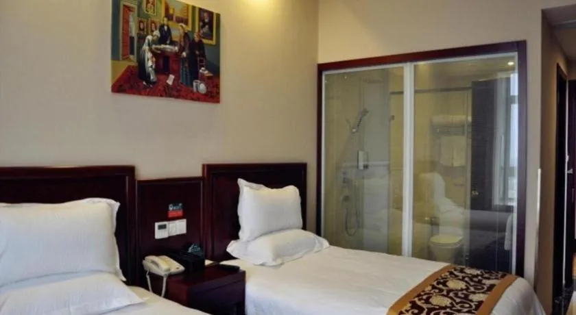 Bed in GreenTree Inn Xuzhou High Speed Railway Station Express Hotel