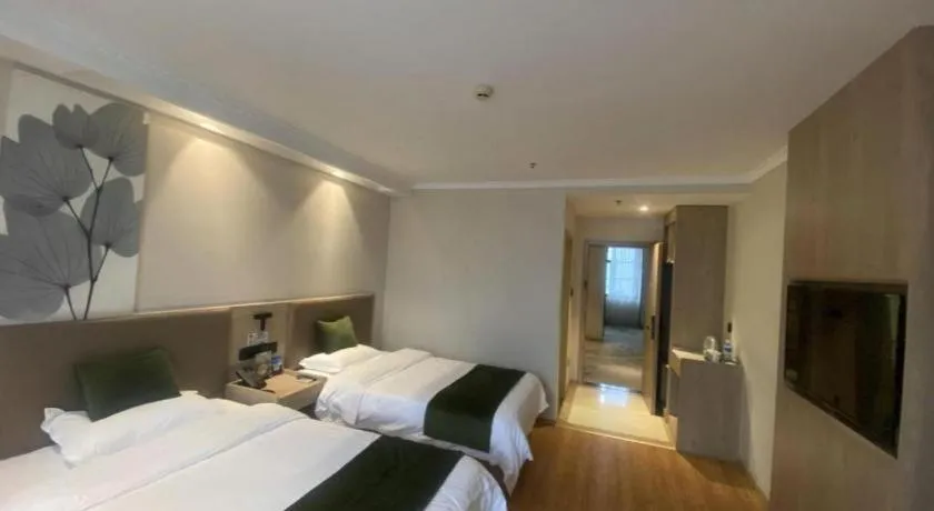 Bed in GreenTree Inn Xuzhou High Speed Railway Station Express Hotel