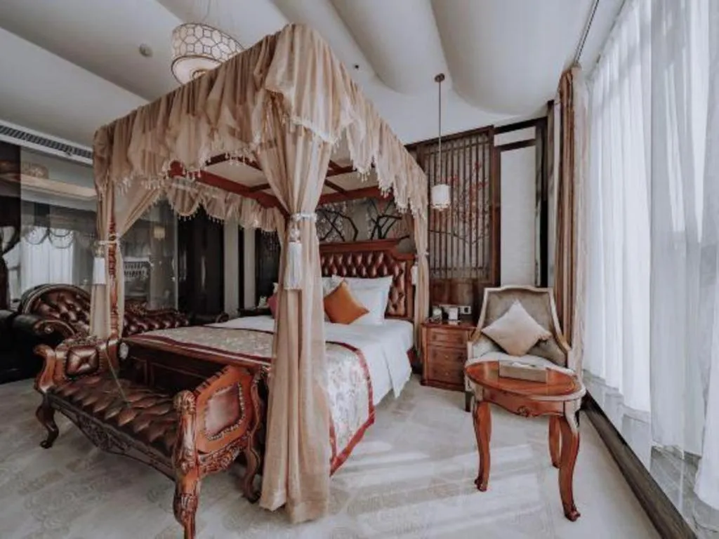 Bed in Chengdu Charming Yard Nature Nook Hotel